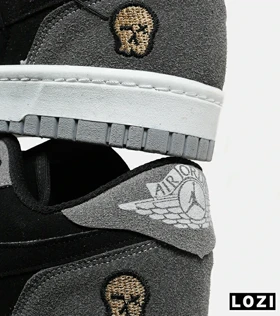 کفش کتانی مردانه و زنانه مشکی طوسی نایک NIKE jordan Vodoo