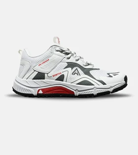 کفش کتانی سفید طوسی قرمز مردانه و زنانه HUMTTO مدل 8181