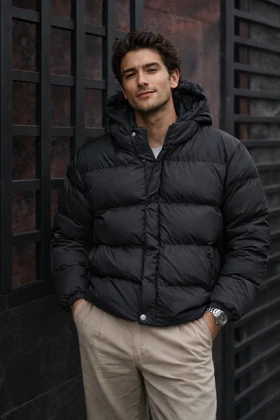 کاپشن پفی پارچه مموری دمپا استوپر ZARA