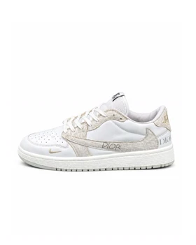 کفش کتانی مردانه مدل نایکی ترویس دیور سفید کرم Nike travis