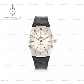 ساعت مچی امگا کانستلیشن بند مشکی صفحه سفید Omega Constellation