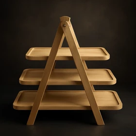 استند چوبی سه طبقه بامبو