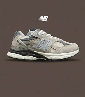 کفش کتانی مردانه و زنانه کرم طوسی NEW BALANCE 990 مدل 8742