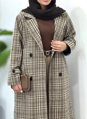 پالتو پشمی بلند آستردار شاهیکا