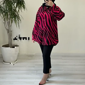 مانتو زنانه کراش طرح دار عیدانه