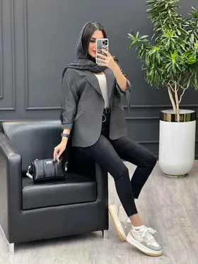 مانتو یقه انگلیسی راه راه
