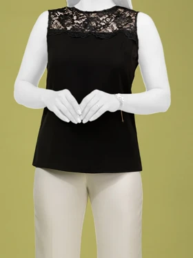 تاپ زنانه مجلسی کرپ گیپوردار هستی