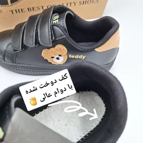 کتانی تدی زنانه و دخترانه مدل چسبی مشکی کرم کیفیت اصلی ارسال رایگان قیمت تولید