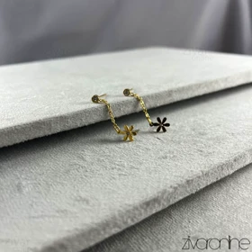 گوشواره زنانه دوتایی مدل گل 20396