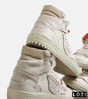 کفش کتانی ساق‌دار کرم OFF WHITE