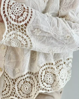 شومیز کنف نخ گل برجسته کد 5523