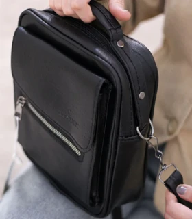 کیف دوشی چرم زیپ کج