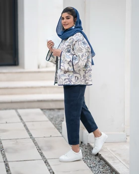 مانتو گلدوزی لینن