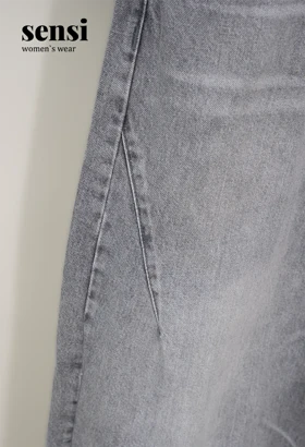 شلوار جین فول بگ ژفم طوسی کد1000965