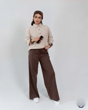 شومیز زنانه لینن صورتی روشن H&M