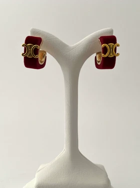 گوشواره CELINE مخملی زرشکی