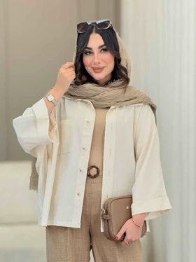 مانتو پانچ تک جیب پشت پیله