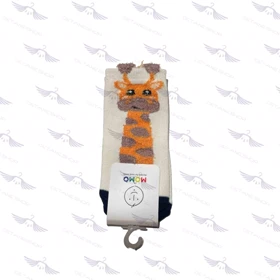 جوراب بچگانه طرح زرافه (سفید)