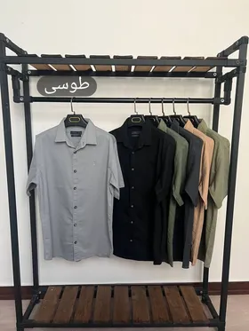 پیراهن کتان آستین کوتاه بدون جیب 2399