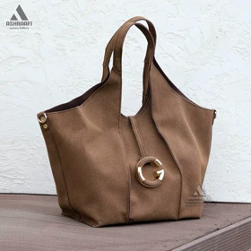 کیف دوشی بزرگ Women Shoulder Bag A25 (قهوه‌ای)