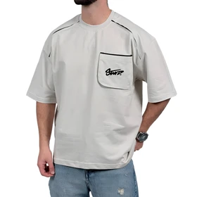 تیشرت آستین کوتاه مردانه استخوانی مدل stwd