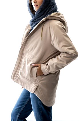 بارانی کلاه دار آستین رگلان زنانه