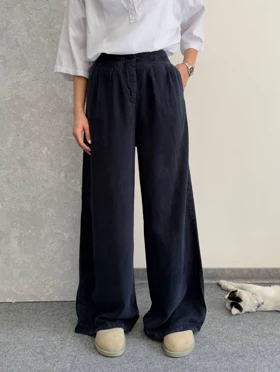 شلوار silk سورمه ای 🫐