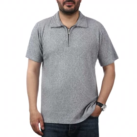 پولوشرت آستین کوتاه نیم زیپ مردانه تن کوک مدل 151454