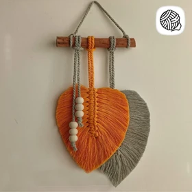 دیوار کوب مکرومه بافی مدل 2 برگ کد 03