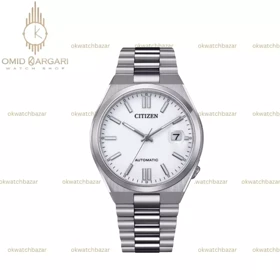 ساعت مچی سیتیزن سویوسا اتوماتیک بند سیلور صفحه سفید Citizen Tsuyosa