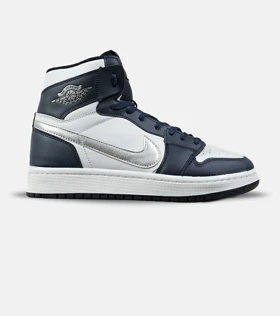 کفش کتانی ساق‌دار مردانه و زنانه سفید سرمه ای NIKE jordan 1 مدل 7686