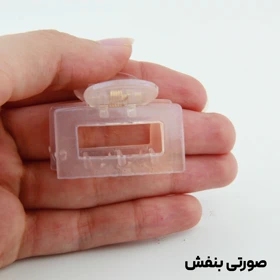 کلیپس دخترانه مدل مربعی کوچک دو رنگ (صورتی بنفش)