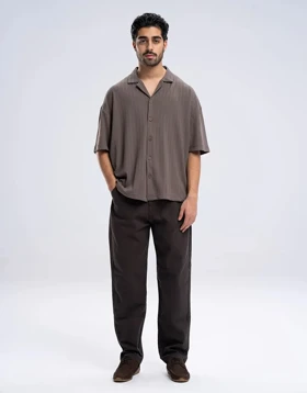 آستین کوتاه ژاکارد راه راه