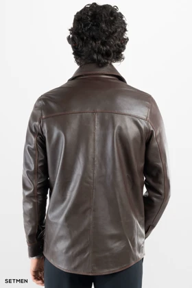 کاپشن مردانه چرم طبیعی