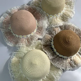 کلاه ساحلی بچگانه حاشیه گل بابونه