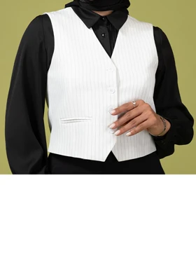 جلیقه زنانه کرپ دیپلمات کلاسیک کوتاه مانا