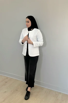 کت ژاکارد پفکی