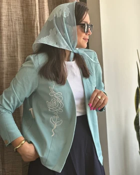 کت لینن گلدوزی