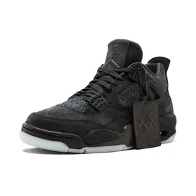 کتانی نایک جردن4 کاز طوسی تیره مشکی Nike Kaws Air Jordan 4 Retro "Black" sneakers