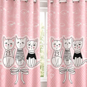 پرده کودک گربه W6297