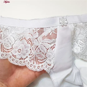 ست شورت و سوتین زنانه پانیذ سفید مدل فنردار گیپوری کد 9008