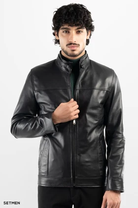 کاپشن مردانه چرم طبیعی