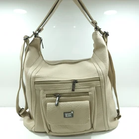 کیف شانه ای زنانه MONT BLANC با قابلیت کوله شدن کرمی