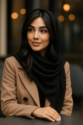 روسری ابریشم مشکی ساده – پارچه وارداتی ترک