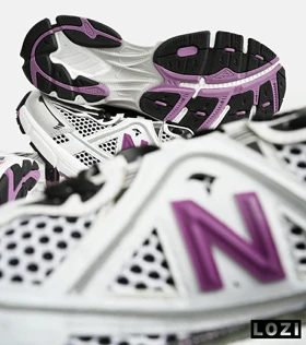 کفش کتانی مردانه و زنانه سفید مشکی بنفش NEW BALANCE 1064 V.2