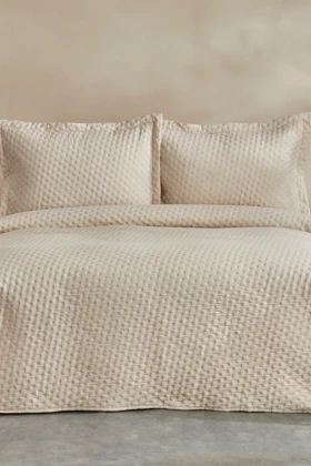 روتختی دو نفره Karaca Home مدل Breeze Soft پلیاستر - شیری