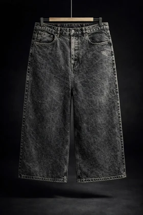 شلوارک جورس بگ جین تینت سبز ذغالی مردانه با زاپ کاستوم فوق‌العاده خفن 2026 قد 75 سانت