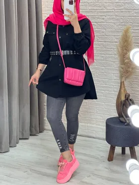 شومیز کتان بغل زیپ