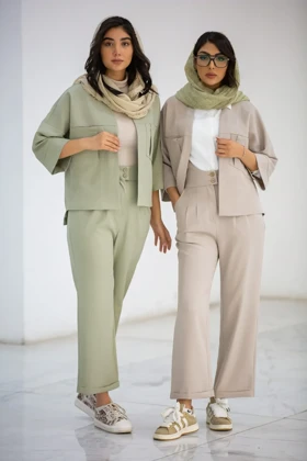 شلوار زنانه دو دکمه دو سگک