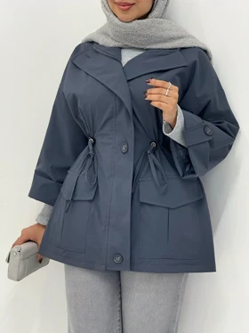 4021-بارانی کلاهدار مانیا (ایراددار)